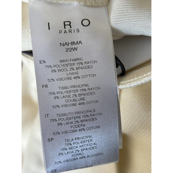IRO Paris Nahima Beige Pleated Trouser Pants Waist 32 inches - New - Picture 7 of 8